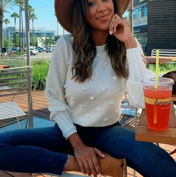 🌿VIVA | Bishop Sleeves Pompom Sweater - Picture 5 of 7